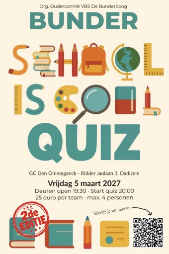 Affiche 2e editie - Bunder School is Cool-quiz