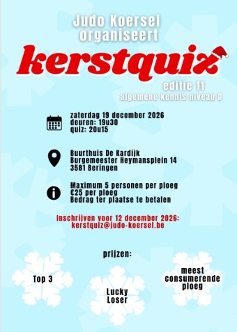 Affiche Kerstquiz Judo Koersel
