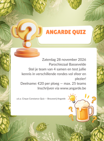 Affiche Brouwerij Angarde Kwis