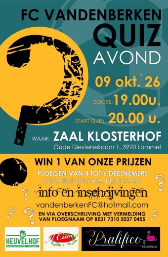 Affiche Fc Vandenberken Quiz avond