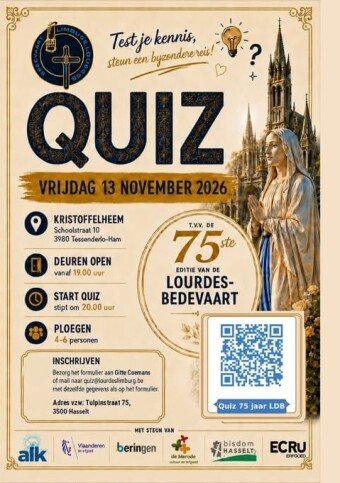 Affiche Quiz t.v.v. 75ste Lourdesbedevaart Hasselt