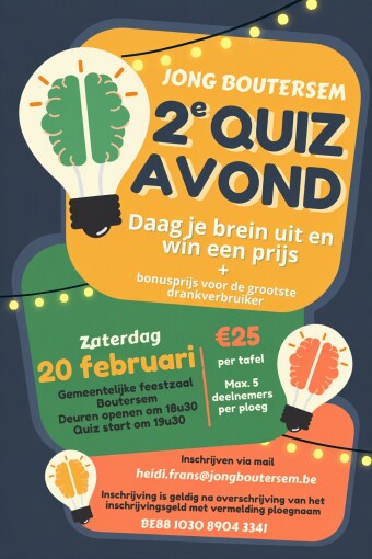 Affiche Quizavond ZVC Jong Boutersem