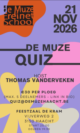 Affiche De Muze Quiz - met als Host Thomas Vanderveken!